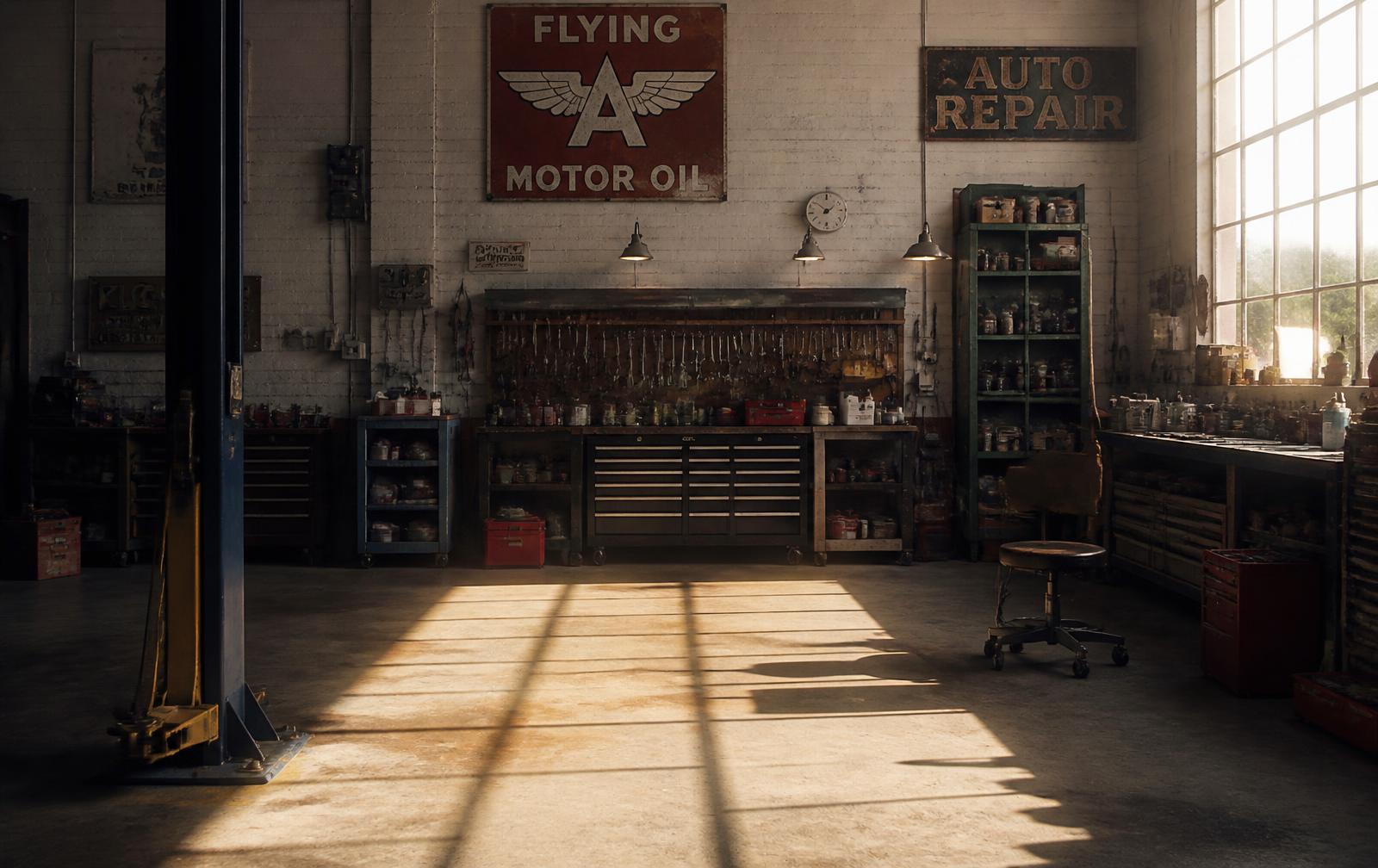 Independent shop owner at the counter of a service business