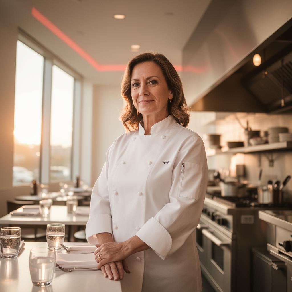 Small business owner in her restaurant kitchen